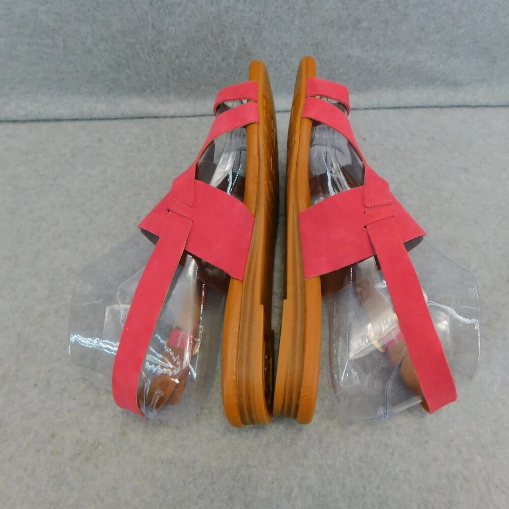 Franco Sarto Gia Pink Suede Leather Sandal Flats Women Adjustable Strap Size 7 - Picture 6 of 9